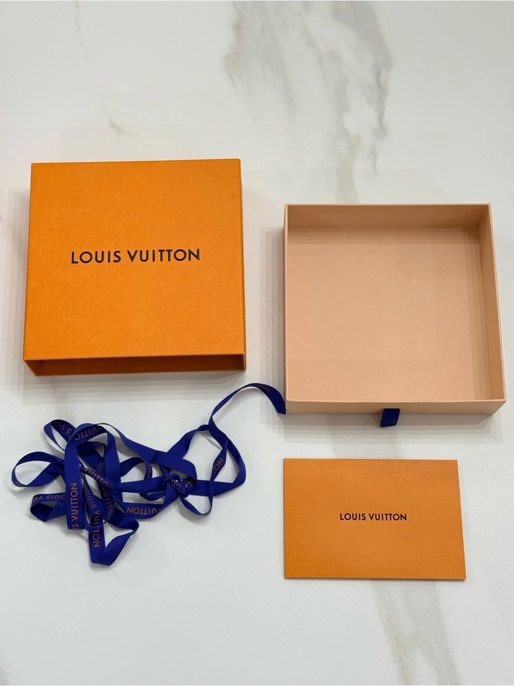 Authentic Louis Vuitton Empty Box Set | Drawer, Envelope, Ribbon | 6.5